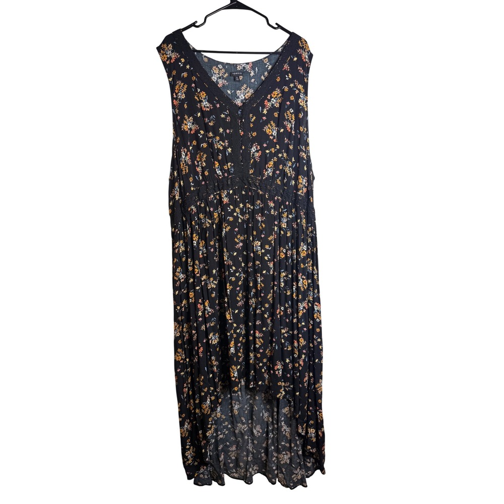 Torrid‎ Floral Maxi Dress Womens 5X 5 Casual High Low Sleeveless Plus